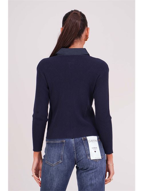 Cardigan a costine Il The' Delle 5 | CIPSDARK BLUE